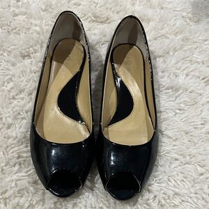 Kenneth Cole Black Peep-Toe Women's Shoes
